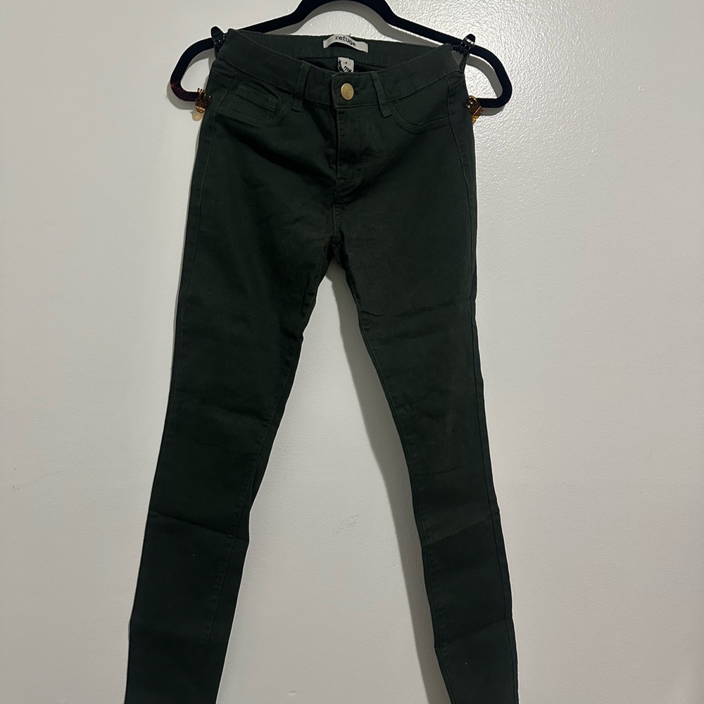 Refuge Dark Green Skinny Jeans